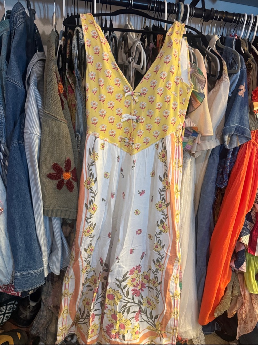 Yellow Floral romper - free people size small